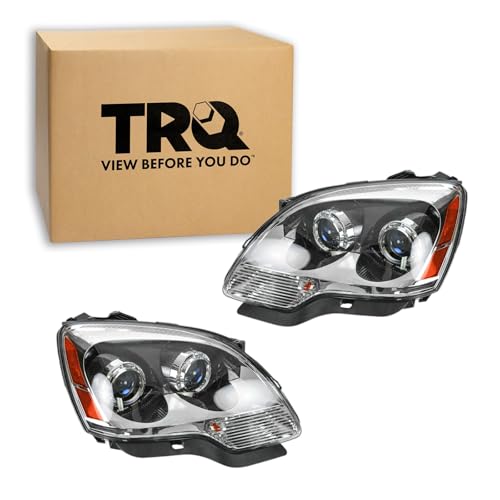 Image of TRQ Headlight Assembly Set GM2502294 GM2503294 Compatible with 2007-2009 GMC Acadia