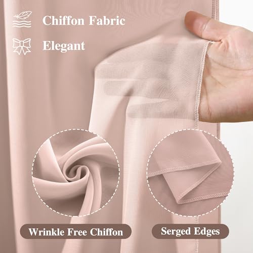 Wedding Arch Draping Fabric, 1 Panel 18FT Taupe Sheer Backdrop Curtain Chiffon Fabric Drapery Voile Scarf Draping Panels for Wedding Archway Ceremony Curtain Valance Party Decoration by PARTISKY - Image 2