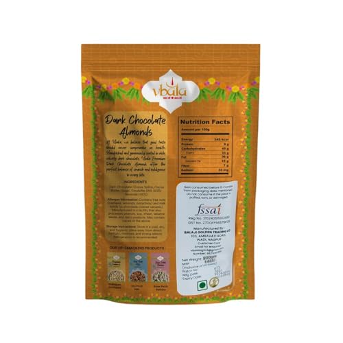 Image of Vbalaa Dark Chocolate Almonds 900gm | 100% Natural & Pure | No Added Preservatives, Colors & Artificial Flavours | Rich in Nutrition | Ideal for Snacking & Gifting