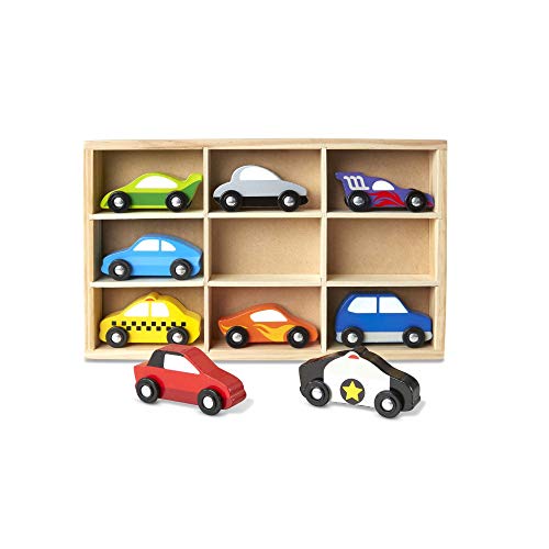 Melissa & Doug Wooden Cars Vehicle Set In Wooden Tray - Toys For Toddlers And Kids Ages 3+ #TOP4