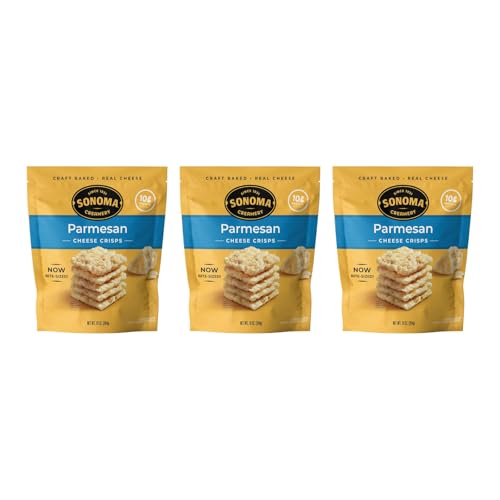 Sonoma Creamery - Cheese Crisps, Parmesan, 10 Oz (3 Count) | High Protein | Low Carb | Gluten Free | Keto-Friendly