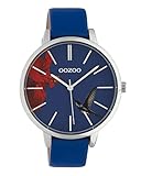 Das Gehäuse der Uhr ist groß (ca. 42mm) mit einem Ziffernblatt in blau, bunt.