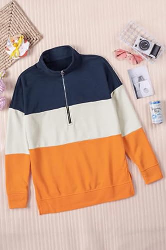 Image of NEYOUQE Womens Long Sleeve Color Block Pullover /Cardigan Sweaters Striped Tops Casual Hoodies Sweatshirts Jackets