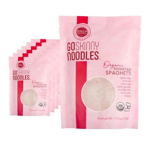GoSkinny Noodles Spaghetti (6 Pack), Organic Shirataki & Konjac, Low