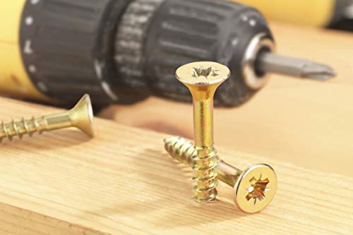 CONNEX B30045 5 x 80mm Uni-Screws in Bucket, Yellow, 5,0 x 80 mm (175 Stück) - Image 3