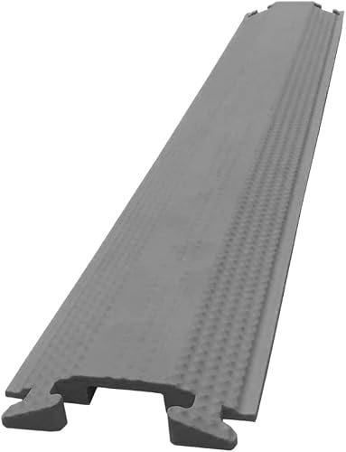 Kable rol Drop Over Floor Cord Cover – 60” Inch Long 1 Channel Cable or Wire Protector – Rubber Ramp for Indoor and Outdoor Use – Gray