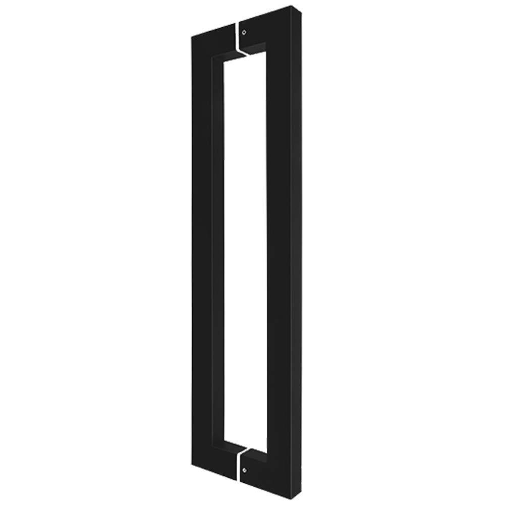 MXXQRHF Commercial Grade U-Shape Barn Door Handle, Brushed Stainless Steel, Push Pull Sliding Entry, Square Tube Design, 600mm Length, Ideal for Interior/Exterior Bathroom Doors - 1 Pack