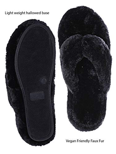 Aquapillar Fluffy Faux Rabbit Fur Sandal - Flatform Thong Flip Flop Slipper #TOP2