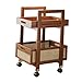 Bothyi 2 Tier Rolling Utility Cart Sofa Side Storage Cart Organizer with Wheels Movable Tea Table Bedside Table Trolley, 30cmx30cmx57.2cm