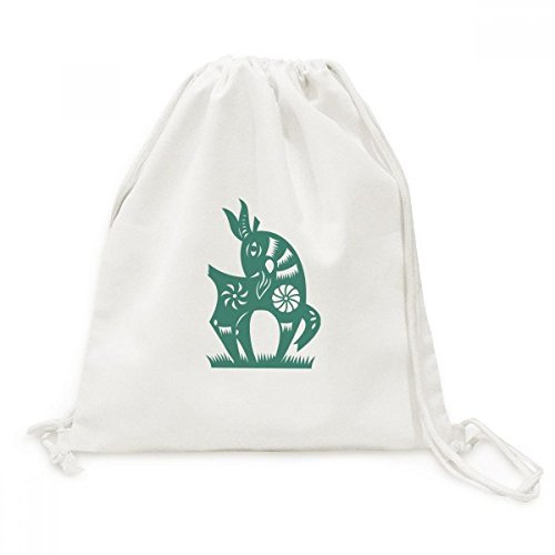 Toile Drawstring Backpack Année de Moutons voyage sac à dos
