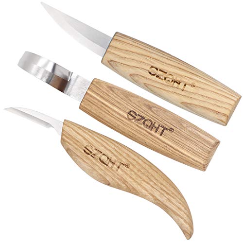 SZQHT Wood Carving Hook Knives Set for Carving Spoons Bowls Kuksa and Cups Right Handed Spoon Carving Tools for Professional Spoon Carvers and Beginners (Bundle E) - Thumbnail 7