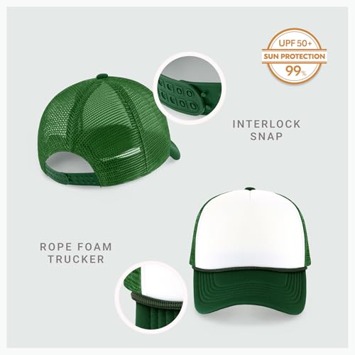 Image of CHOK.LIDS Classic Foam Trucker Hat Summer Mesh Rope Cap Solid Two Toned Blank Hat Mens Womens Adjustable Strap Light Weight