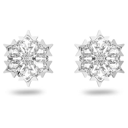 Swarovski Magic Ohrstecker, Schneeflocke, Weiß, Rhodiniert