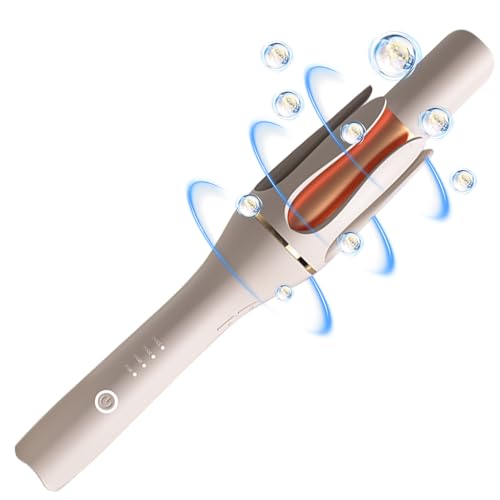 ZEOEZHBI Christmas Gifts for Her, Automatic Curling Iron, Birthday Gifts for Women, Auto Hair Curler Iron Rotating Curling Iron Care Gifts for Mom, Champagne Gold