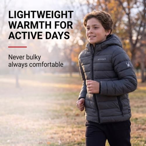 Image of Spyder Boys Puffer Jacket - Packable Lightweight Hooded Winter Coat