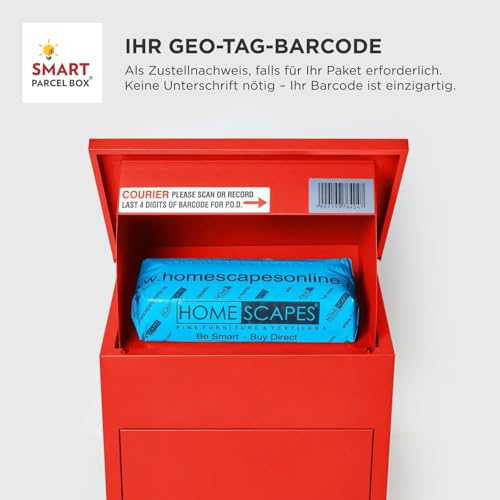 Paketbriefkasten Smart Parcel Box, rot - 7