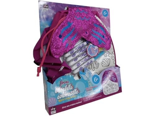COLEPROFE Sac à dos coloré sirène avec 5 marqueurs lavables