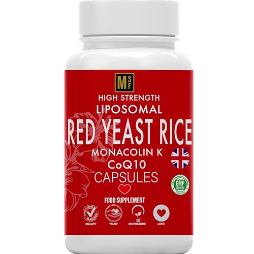 Red Yeast Rice 1200mg | 120 Red Yeast-Rice Capsules | 4 Months Supply 1-A-Day | High Strength Monacolin K with CoQ10 | Liposomal Max Absorption Formula | No Artificial Fillers Vegan UK Company