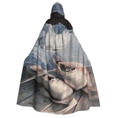 Cape à capuche Viking médiévale avec motif chaussures de ballet pour cosplay Halloween adulte