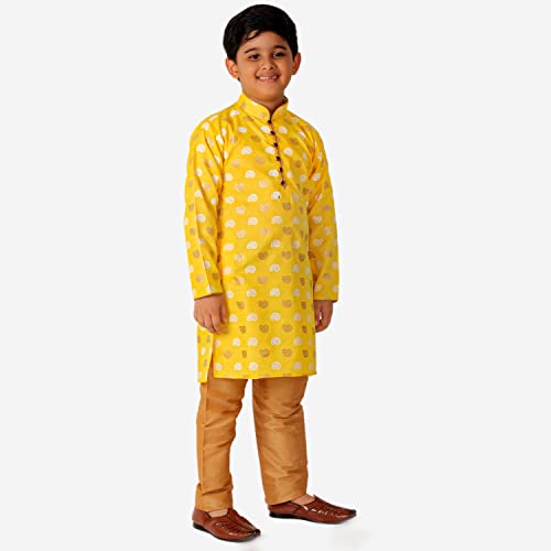 Image of Pro-Ethic Style Developer Kurta Pajama For Kids Boys | Cotton | Floral Print | Ethnic Wear (S-204)