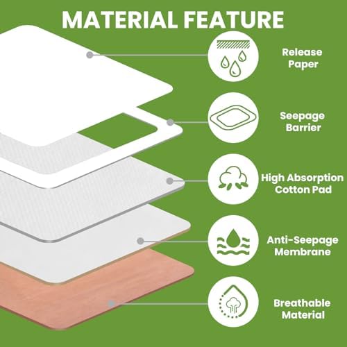 20Pcs Castor Oil Pack Wrap Size 8.2 * 6.3in for Pure Castor Oil, No Washing Self Adhesive with High Absorbent Organic Cotton Flannel, Anti Massage Oil Leak, Design for Women Men