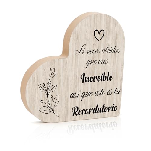 Regalos para Madres Navidad, Placa Corazón de Madera 2 cm Grosor, Regalos Navidad Mujer, Detalles para Regalar Mujer, Regalo Cumpleaños Madres, Regalos para Amigos Mayor Regalos para Jubilacion