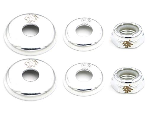 Skateboard Kingpin Nuts Truck Cup Washer Replacement Kit For Skateboard & Longboard Upper/Lower Bushing Washers Hardware Set (Silver) #TOP3