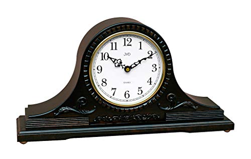 Clock Villa Hettich de Relojes JVD - Reloj de Mesa Chimenea Reloj Cuartos de TER Melodía Nogal, Funciona con Pilas Cover