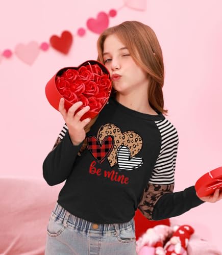 Image of BesserBay Girls St Patrick's Day Raglan Shirt Irish Sequin Lucky Stripe Shamrock Graphic Top 4-14 Years
