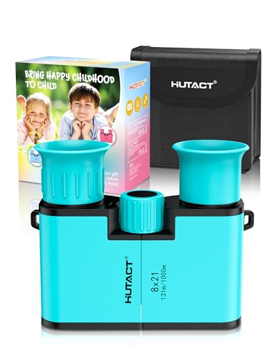 HUTACT Fernglas für Kinder und Erwachsene, 8x21 wasserdichte Kinderferngläser für Outdoor-Abenteuer, Vogelbeobachtung, Reisen und Camping (Grün)