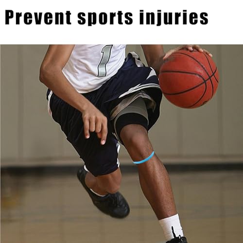 Image of Gosknor 2pcs Patellar Tendon Support Strap Knee Band (Fluorescent Blue) | Silicone Patella Knee Brace Elastic Knee Pain Strap for Basketball Running Hiking Jumpers Soccer Volleyball Sports