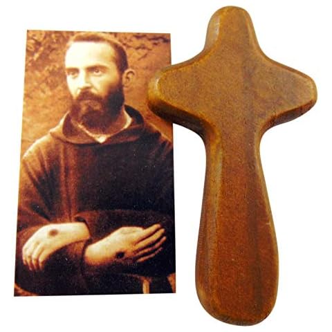 Hand Held Cross with Prayer to Padre Pio for Healing Saint Card Gift Set Cover