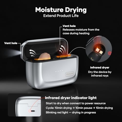 SyncTune Bluetooth Hearing Aids, Rechargeable OTC Hearing Aids Enables Phone Call & Music Streaming, in-Ear Detection to Avoid Whilsting, Auto UV Cleaning & Drying, 300H Backup Power - Image 8