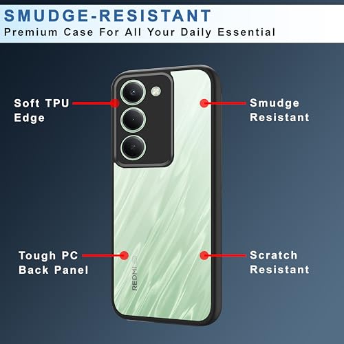 Image of CEDO Backcover for Redmi 15 (5G) | Camera Protection Bump Shockproof Edge | Ultra Hybrid Transparent Acrylic Clear TPU+PC Hard Backcase Cover (Black)