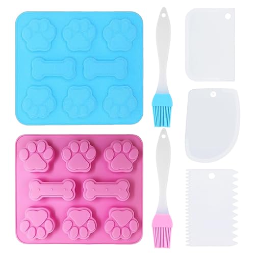 2 Moldes De Silicona Con 3 Raspadores Y 2 Cepillos Para Hornear, Accesorios Para Hornear, Suministros De Cocina, Moldes Para Chocolate