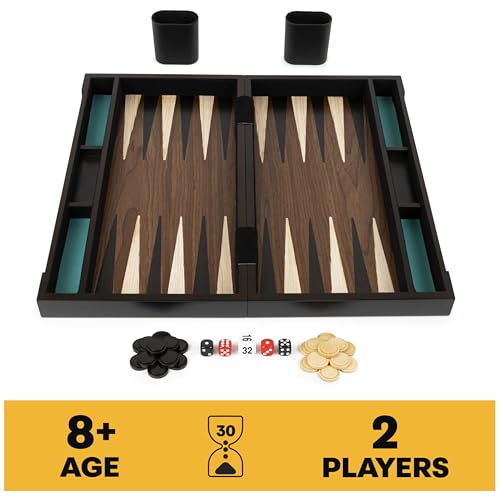 Spin Master Games 6045365 Legacy Deluxe Wooden Backgammon Classic 2-Player Original Board Game Set thumb #1