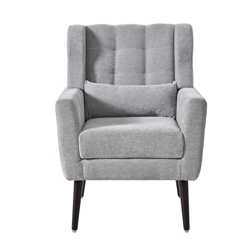 Sillón Moderno Chenille Plegable Gris miniatura 7
