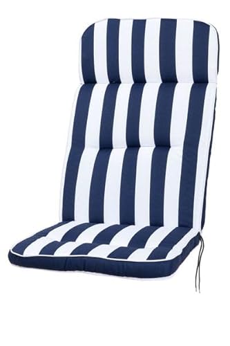 KETTtex 2155 Auflage Hochlehner Alicante Blockstreifen blau-weiß Sitzpolster 120x50x7 cm