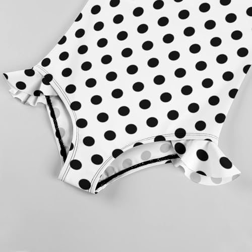 Image of Girls One Piece Swimsuit Polka Dots Ruffles Swimwear Bathing Suits 3-12 Years