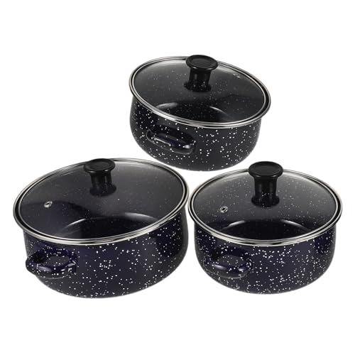 LAPYAPPE 1Juego Olla de Cocina Esmaltada Retro de Doble Asa para Fideos Casa Dormitorio y Oficina