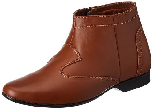 Image of mens Men's Faux Leather Height Increasing Black Boots Ankle Boot