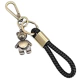【Elegantes und praktisches】Es ist eine Mode hübsch Keychain, Wir haben Designbären, Eulen, Trillerpfeifen, Liebesherz etc. mit hochwertigen mehrfarbigen Ledergeflechtseilen. Schlichtes und edles Design, Ein Schlüsselbund wird zum modischen Accessoire.
