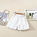 Girls Bubble Shorts Y2K Trendy Elastic High Waist Ruffle Shorts Summer Fashion Wide Leg Bloomers Pants with Pockets A01-White 9-10Y
