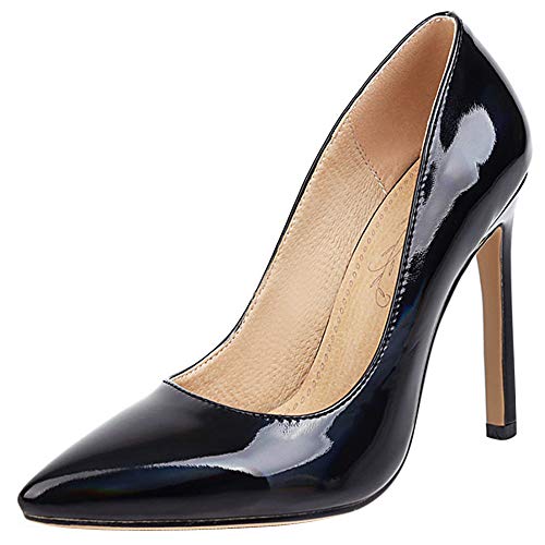 Zapatos de Vestir Mujer, Zapatos Tacón de Aguja Elegante Zapatos de Boda Tacón Alto Puntiagudo Negro Talla 34 EU