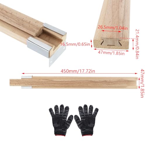 Guías de madera central y piezas de refuerzo para cajón de 17.7 pulgadas 3