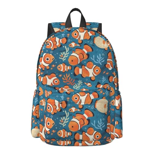 17 Inch Backpack Tropical Fish Clownfishes Cute Red Panda Laptop Backpack Shoulder Bag School Bookbag Casual Daypack