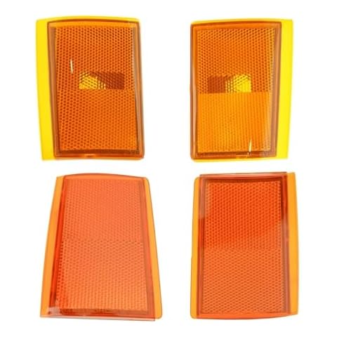 SHZG Front Lighting Kit Upper Reflectors & Lower Corner Lights for Chevy for Blazer 1992-1993 for C/K 1500/2500 Suburban 1992-1993 for C/K 1500/2500/3500 1988-1993 Truck 4 Piece Cover