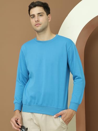 Image of Mack Jonney Fleece Regular Fit Solid Round Neck Sweatshirt for Men-MACK639877