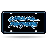 Rico Industries NFL Football Carolina Panthers Modern Retro Metal Auto Tag 6" x 12" - Great for Truck/Car/SUV