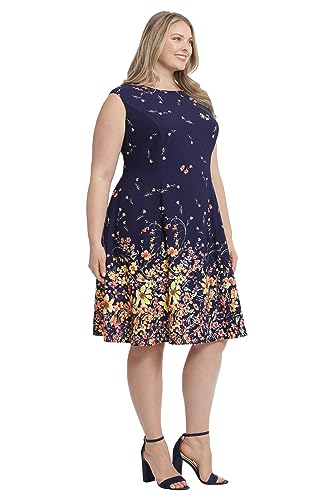 Image of London Times Womens Dresses Cap Sleeve Fit and Flare - Elegant Summer Cocktail Graduation Garden Party Wedding Guest Dress
